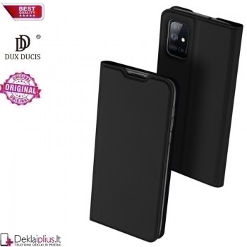 Dux Ducis dirbtinės odos atverčiamas dėklas - juodas (Samsung M51)